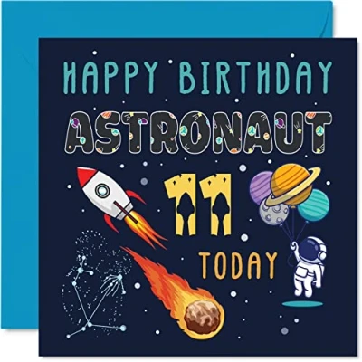 Image of 11th Birthday Card Boy Space Astronaut Cosmos Happy 11 Year Old Girl, Eleven Eleventh Girls Boys Card, 145mm x Greeting Cards for Son Daughter Niece Nephew Cousin