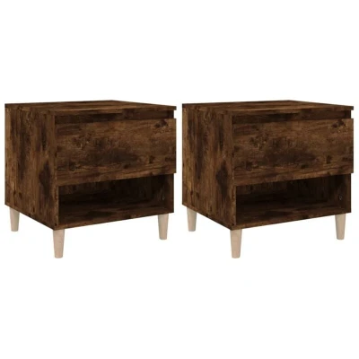 Image of vidaXL Bedside Tables 2 pcs Smoked Oak 50x46x50 Engineered Wood