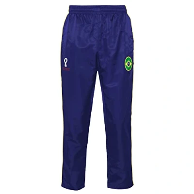 Image of FIFA Official World Cup 2022 Training Football Tracksuit Bottoms, Kids, Brazil, Age 7 Blue