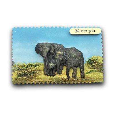 Image of Kenya Africa 3D Elephant Refrigerator Magnet Tourist Souvenirs Resin Magnetic Stickers Fridge Home &amp; Kitchen Decoration from China