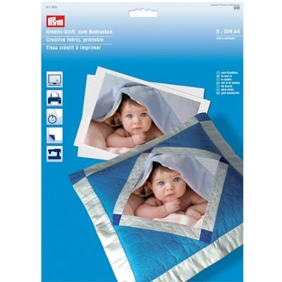 Image of PRYM_611930 1 Creative Fabric, Printable ( pack of 5 sheets) Blue 21 x 30 centimeters