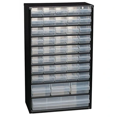 Image of Raaco 126762.0 44 Compartment Steel Frame Cabinet Organiser,Clear, Large