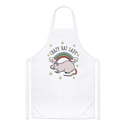 Image of Gift Base Rainbow Crazy Rat Lady Chefs Apron