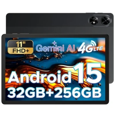 Image of DOOGEE Tab G6+ 2025 Newest Android 15 AI Tablet, 11 Inch Tablets With SIM Card Slot, 32GB RAM+256GB ROM(TF 2TB), 8000mAhOcta Core T7280Widevine L1 Netflix5G WIFIBluetooth 5.0GPS, Black