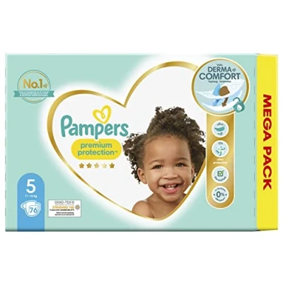 Image of Pampers Premium Protection Mega Pack 76 Diapers Size 5 (11 16 kg)