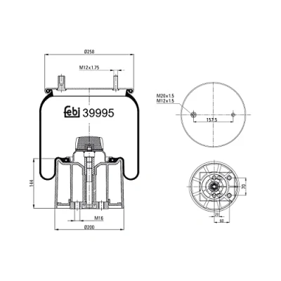 Image of 1251689 Boot, air suspension FEBI BILSTEIN 39995