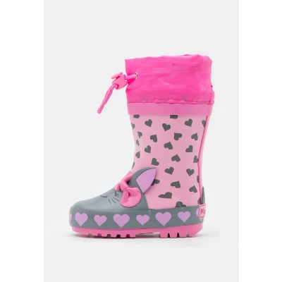 Image of Playshoes Katze Wellies for kids, Size: 6/6.5K, Pink Synthetics