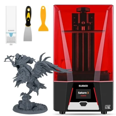 Image of ELEGOO Saturn 3 Resin 3d Printer, Screen Protector and Air Purifier,10 Inch 12K Mono LCD, Large Printing Size of 8.62x4.84x9.84 inches, Desktop Msla Printer for Beginner