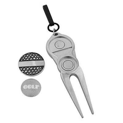 Image of Golf Divot Tool Portable Metal Green Repair Ball Marker Pitch Mark(GOLF)