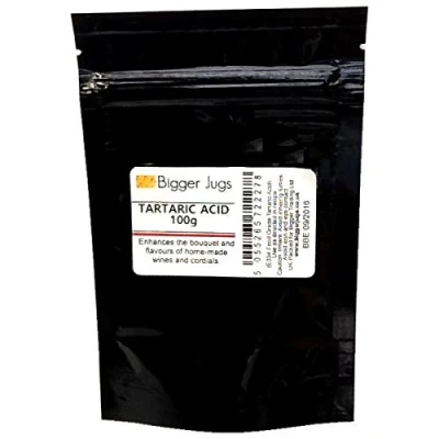 Image of Tartaric Acid 100g Food Grade in Heavy Duty Resealable Pouch with Tamper Proof Seal for Making Cordials, Jams, Preserves and Sweets