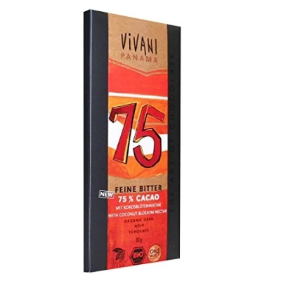 Image of Vivani Organic Chocolate Dark 75% 10 x 80G