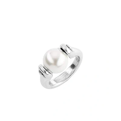Image of UNOde50 Sterling Silver and Synthetic Pearl Plated Metal Ring