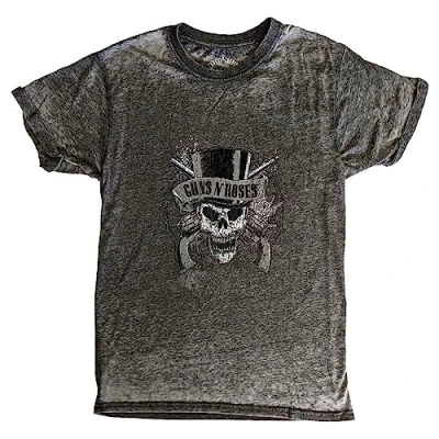 Image of Guns N&#039; Roses T Shirt Faded Skull Official Unisex Charcoal Grey Burnout M