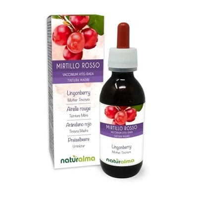Image of Lingonberry or Cowberry (Vaccinium Vitis idaea) Leaves Alcohol Free Mother Tincture Naturalma Liquid Extract Drops 120 ml Food Supplement Vegan