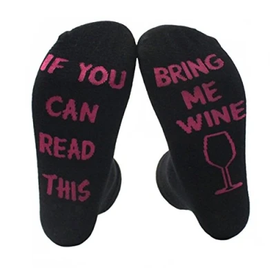 Image of Himozoo Funny Socks If You Can Read This Bring Me Wine for Mens Christmas Gifts Novelty Birthday Present
