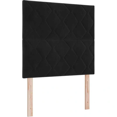 Image of vidaXL Box Spring Bed with Mattress Black 100x200 cm Velvet