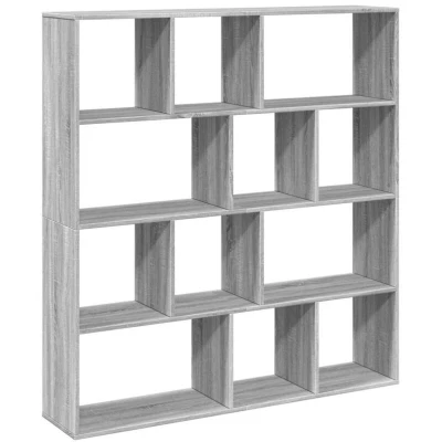 Image of vidaXL Book Cabinet Bookcase Storage Bookshelf Grey Sonoma Engineered Wood Living Room/Office Divider 132 x 29 141.5 cm