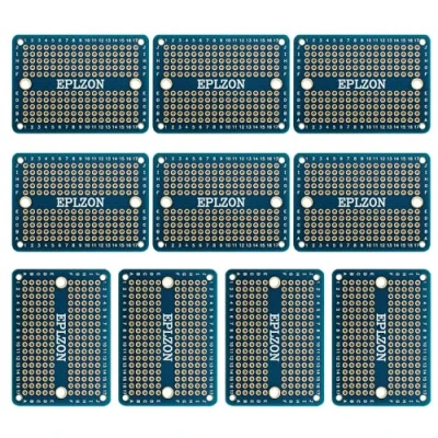 Image of EPLZON Solderable Breadboard Mini PCB Board Gold Plated Solder for DIY Electronics Projects Apply to Soldering 2.0&quot;x1.5&quot;(Pack of 10 Pcs,BLUE)