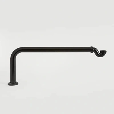Image of Milano Elizabeth Traditional Shallow Seal Bath Trap Outlet Pipe Black