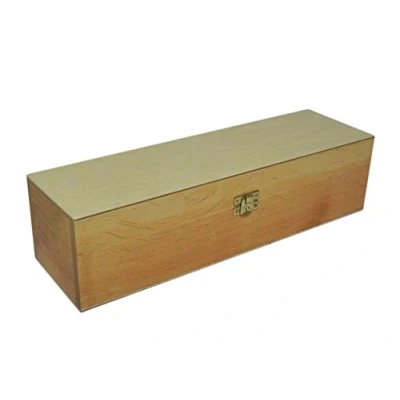 Image of Wooden World Wine Box, Gift Box Light Brown Lacquered