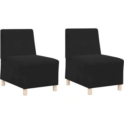 Image of vidaXL Sofa Chairs 2 pcs Black 55 x 74 82 cm Velvet