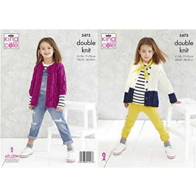 Image of King Cole 5475 Knitting Pattern Childrens Cardigans in Subtle Drifter DK