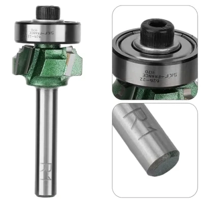 Image of FTVOGUE Edge Trimmer Router Bit Woodworking Milling Cutter 4 Teeth Trimming for Engraving Machine(1/4 * R1)