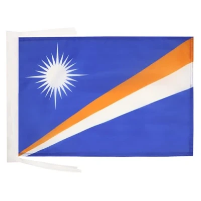 Image of AZ Flag Marshall Islands 18&#039;&#039; x 12&#039;&#039; 100% Polyester Marshallese Small Banner with Two Cords Fade Resistant Vivid Colors 18x12 in 45x30 Cm