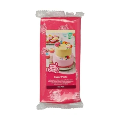 Image of FunCakes Sugar Paste Hot Pink, Easy to Use, Smooth, Flexible, Soft and Pliable, Perfect for Cake Decorating. Gluten Free, 1 kg