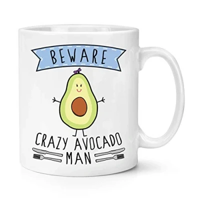 Image of Beware Crazy Avocado Man 10oz Mug Cup