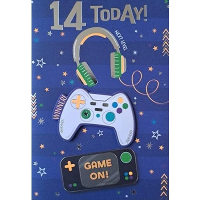 Image of Prelude 14 Today Happy Birthday Gaming Card for 14th Birthday. 19x13cm