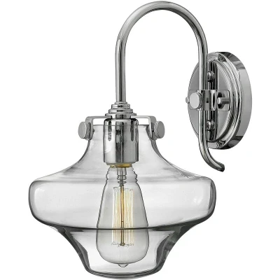 Image of Congress 1 Light Glass Shade Wall Chrome, E27
