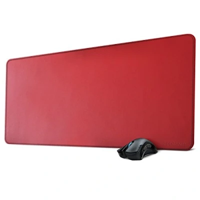 Image of ZORESYN XL Large Mouse Pads (90x40cm) PU Leather Gaming Mousepad Desk Mat Nonslip Base and Waterproof Desktop Keyboard Extended (Red, X Large)