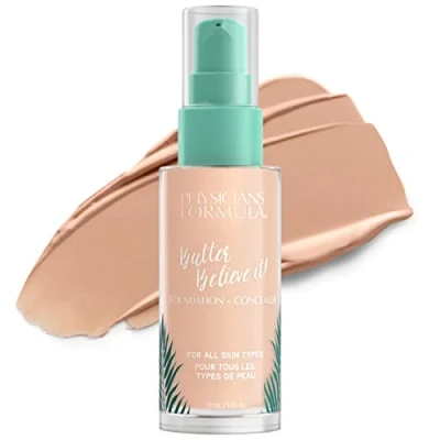 Image of Physician&#039;s Formula, Inc., Murumuru Butter Believe It! Foundation + Concealer, Creamy and Concealer for a Radiant Glow, with Murumuru, Cupuaçu, Tucuma Butter, Fair to Light