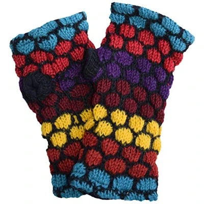 Image of Gheri Women&#039;s Warm Woolen Fleece Lined Hand Knitted Mittens Gloves Handwarmers R