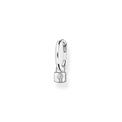 Image of Thomas Sabo Women Single Hoop Earring with Lock Pendant 925 Sterling Silver