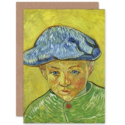 Image of Artery8 Vincent Van Gogh Portrait Camille Roulin Painting Fine Art Greeting Card Plus Envelope Blank Inside