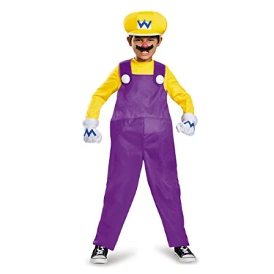 Image of DISGUISE 98815G Wario Deluxe Super Mario Bros. Nintendo Costume, Large/10 12, Cartoon, Multicolor, L (10 12)