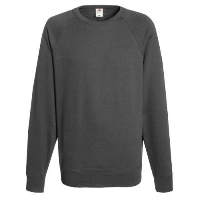 Image of Fruit of the Loom Mens Lightweight Raglan Sweatshirt (240 GSM) (Light Graphite) Grey Size Large
