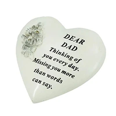 Image of AngraveMemorials Special Dad Graveside Memorial Rose Heart Grave Plaque Ornament Decoration