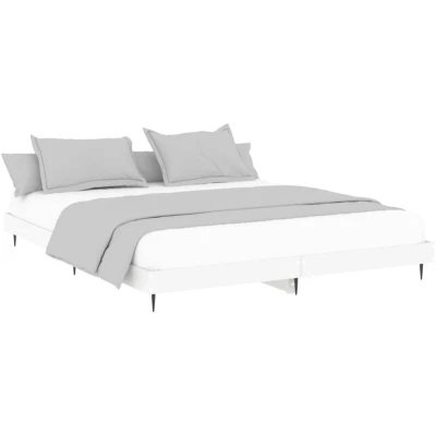 Image of vidaXL Bed Frame without Mattress White 150x200 cm King Size Engineered Wood
