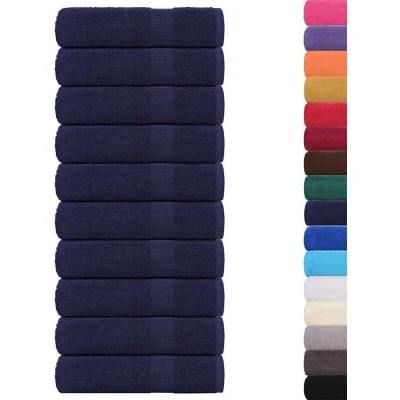 Image of vidaXL Bath Towels 10 pcs Navy Blue 100x150 cm 360 gsm 100% Cotton