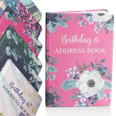 Image of A to Z Telephone Address Book Index Hard Back Cover with Pen Home Office Work (Pink Flower)