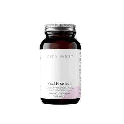 Image of Zita West Vital Essence 1 Premium First Trimester Pregnancy Vitamin &amp; Mineral Support, Essential for Early 60 Capsules (1 Month Supply)