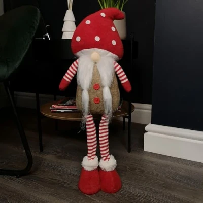 Image of Samuel ALEXANDER 51cm Female Christmas Standing Gonk Decoration with Mushroom Hat