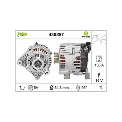 Image of 27060YV040 Generator VALEO NEW ORIGINAL PART 439887 14V 150A B+ L 95 55mm TOYOTA: Avensis III Estate, Saloon, Auris Hatchback
