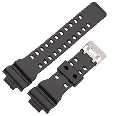 Image of Black GA 100 Replacement Rubber Watch Strap to fit Casio G Shock GA100 Band