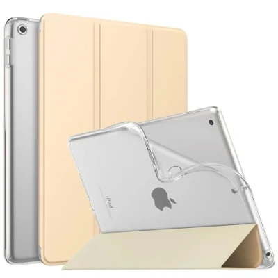 Image of MoKo Case for iPad 10.2 9th Generation 2021/ 8th 2020/ 7th Gen 2019, Soft Frosted Back Cover Slim Shell with Stand 10.2&quot;, Auto Wake/Sleep, Beige