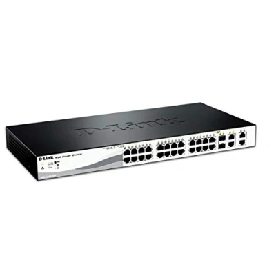 Image of D Link 24 Port Fast Ethernet PoE Smart Managed Switch with 4 Gigabit Ports DES 1210 28P