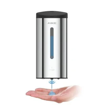 Image of AIKE New AK1205 800ml Wall Mounted Soap Dispenser, Automatic Hand Commercial Stainless Steel Liquid Dispenser